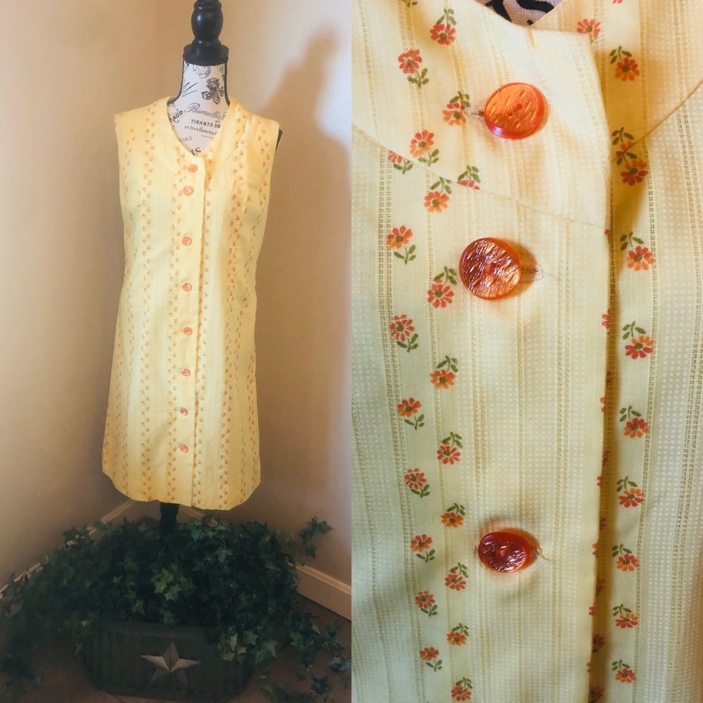 70’s Vintage House Dress, Handmade, size S